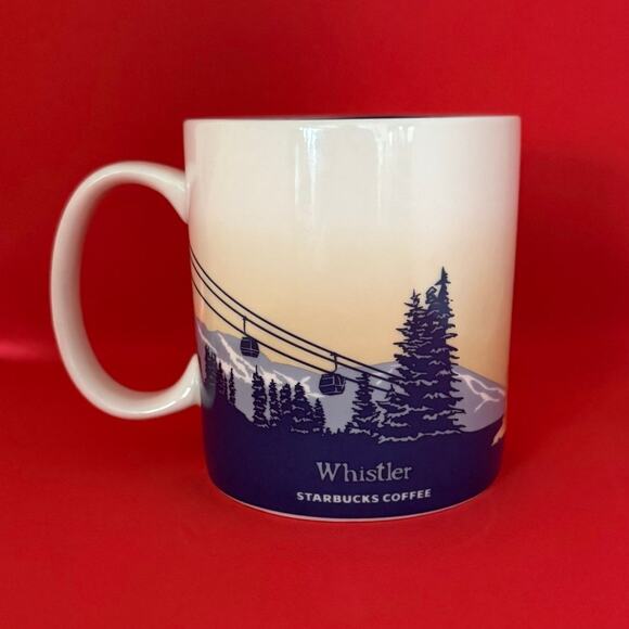 Starbucks Whistler Canada Coffee Mug Global Icon 2012 Tan Blue EUC 16 Oz. - Picture 5 of 10